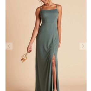 Birdy Grey Benny Crepe Tie Bridesmaid Dress in Sea Glass XS